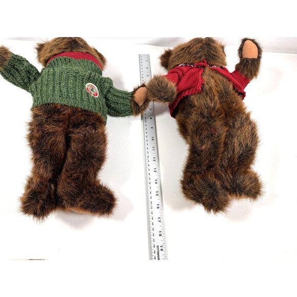 Vintage Commonwealth Toy Co. Christmas Teddy Bears Plush Boy &‎ Girl in Sweaters - Picture 16 of 16